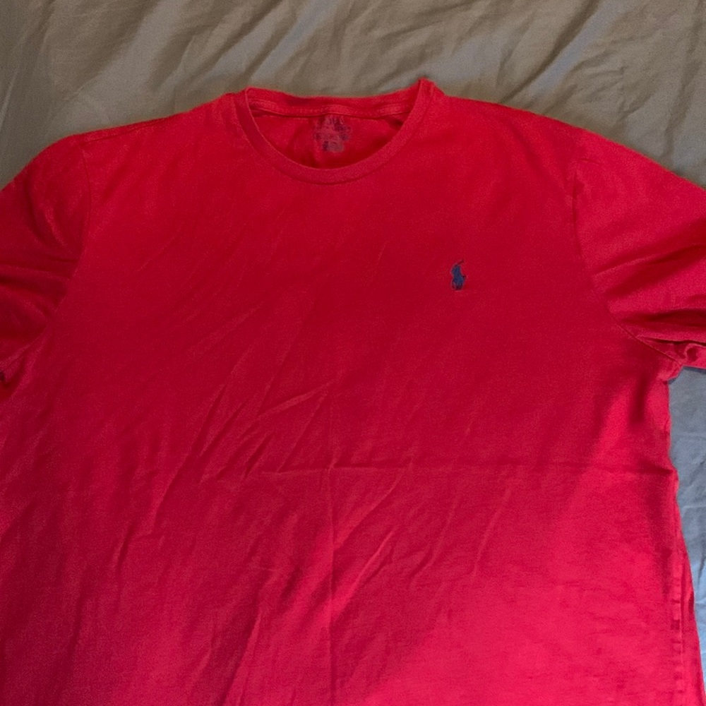 Red polo shirt